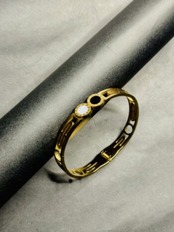 Eclipse Harmony Snap Lock Bangle Bracelet for Women – Elegant Modern Design