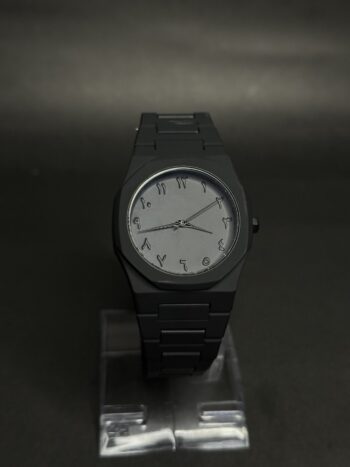 Black Aura Lightweight Arabic Dial Watch – Matte Black Fiber Body