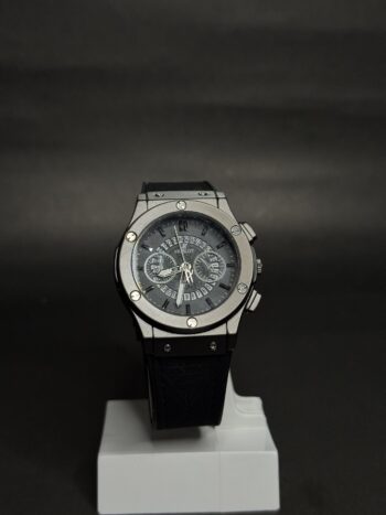 Black Hublot Sports Watch – Rugged Gear Dial & Modern Design