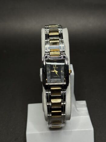 BADUS Women’s Luxury Two-Tone Watch – Black Rectangular Dial