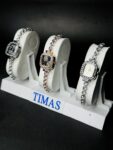 Elegant Bracelet-Style Ladies Watch with Square Dial