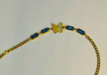 “Gold Butterfly Bracelet with Blue Stones – Shoq and Style”